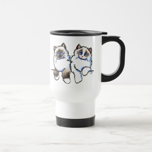 Taza De Viaje Ragdoll Cats par de muñecas Off-Leash Art™ (Derecha)