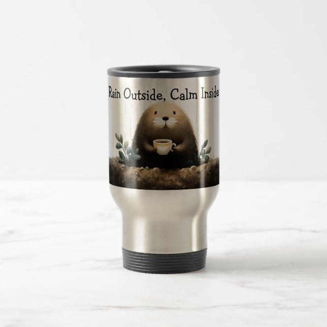 Taza De Viaje Rain outside, calm inside. Mole Drinking Coffee (Centro)