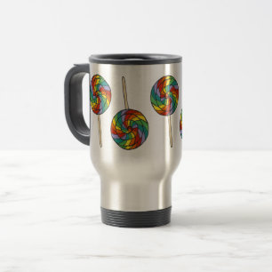 Taza De Viaje Rainbow Lollipop Lollies Pride Candy Sweet Shoppe