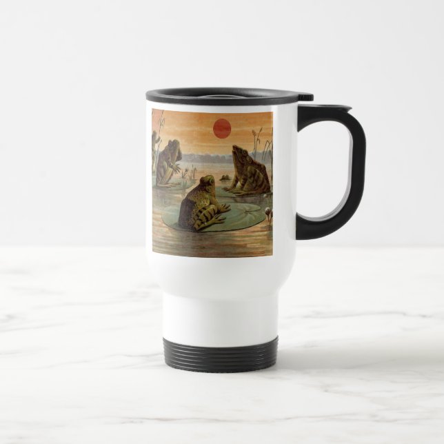 Taza De Viaje Ranas Lily Pads Moon Ilustracion (Derecha)