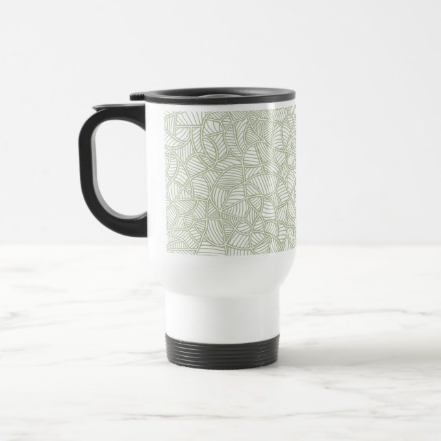 Taza De Viaje Random Leaf Mosaic Pale Green (Izquierda)