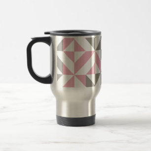 Taza De Viaje Raspberry rosa y ZigZag geométrico plateado