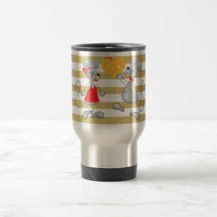 Taza De Viaje Ratones-Adorables y Divertidos con Rayas