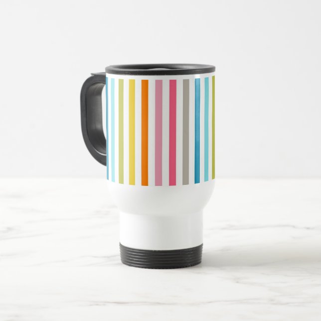 Taza De Viaje Rayas arcoiris de verano (Anverso izquierdo)