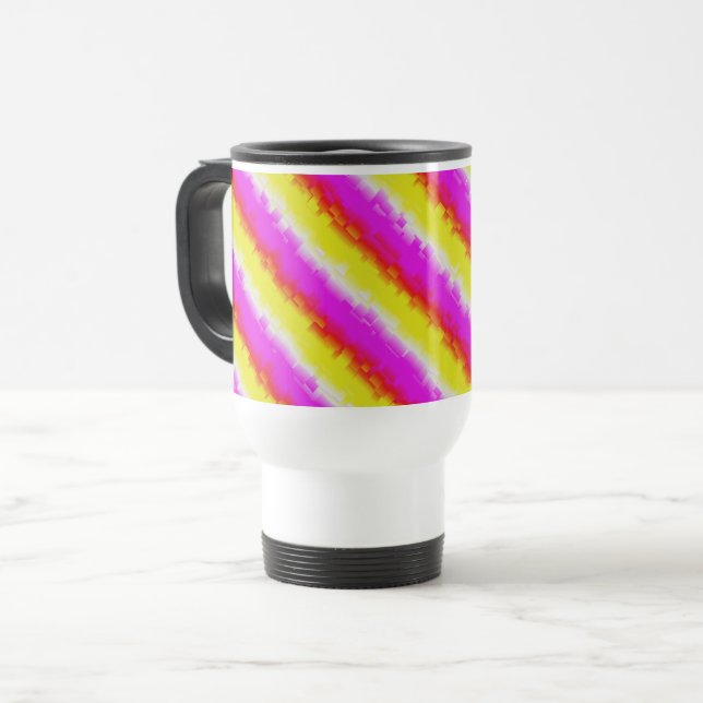 Taza De Viaje Rayas de arco iris rosado de Artdeco (Anverso izquierdo)