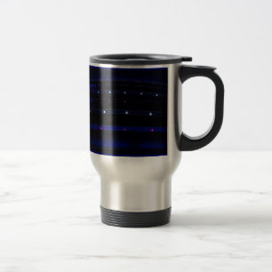 Taza De Viaje Rayas de luz azul bonito