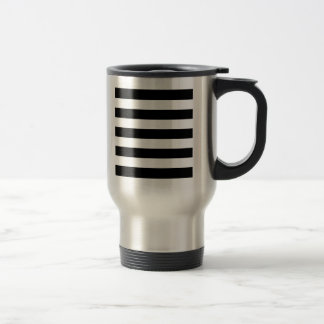 Taza De Viaje Rayas horizontales blancos y negros intrépidas