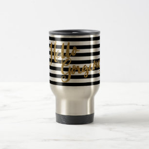 Taza De Viaje Rayas magníficas del hola de oro