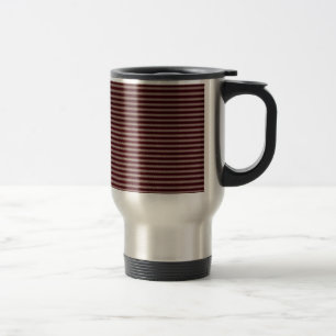 Taza De Viaje rayas oscuras del rojo de Borgoña