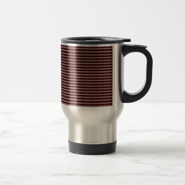 Taza De Viaje rayas oscuras del rojo de Borgoña (Derecha)