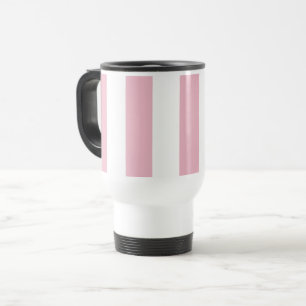 Taza De Viaje Rayas rosas, franjas blancas, patrón rayado