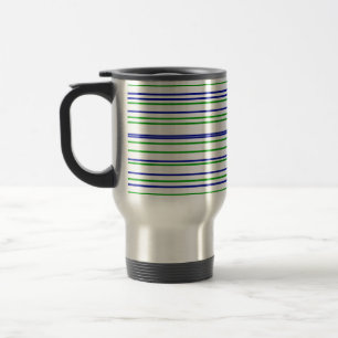 Taza De Viaje Rayas verde azul morado patrón personalizado moder