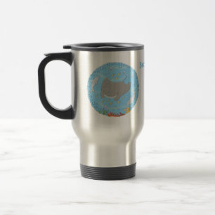Taza De Viaje Rayo de manta y burbujas ilustracion personalizado