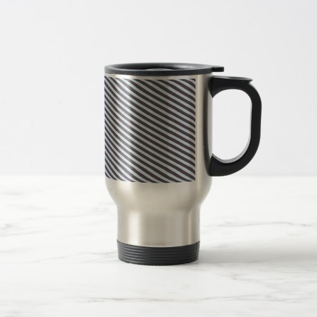 Taza De Viaje Rayo gris azul a rayas (Derecha)