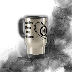 Taza De Viaje Rays, Heart, Black Evil Eye Protection monograma