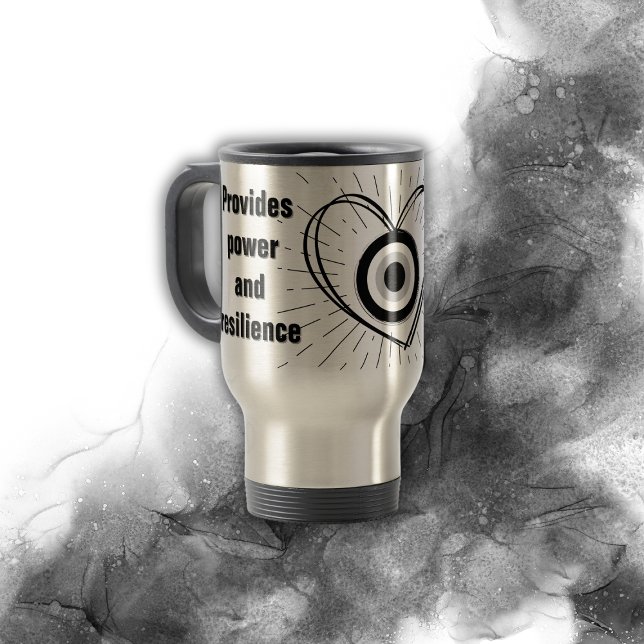 Taza De Viaje Rays, Heart, Black Evil Eye Protection monograma | (Subido por el creador)