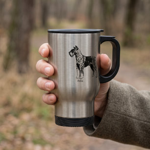 Taza De Viaje Raza de perro Schnauzer personalizada