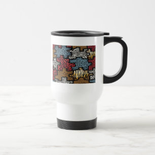Taza De Viaje RB Rockabilly Leopard Puzzle Zebra Impresión de re