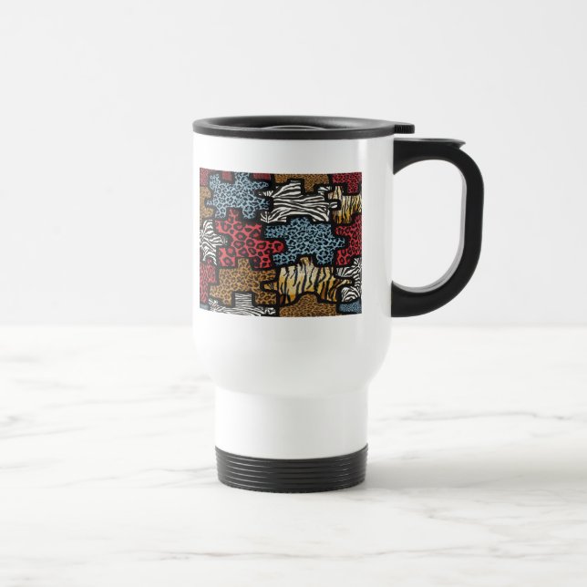 Taza De Viaje RB Rockabilly Leopard Puzzle Zebra Impresión de re (Derecha)