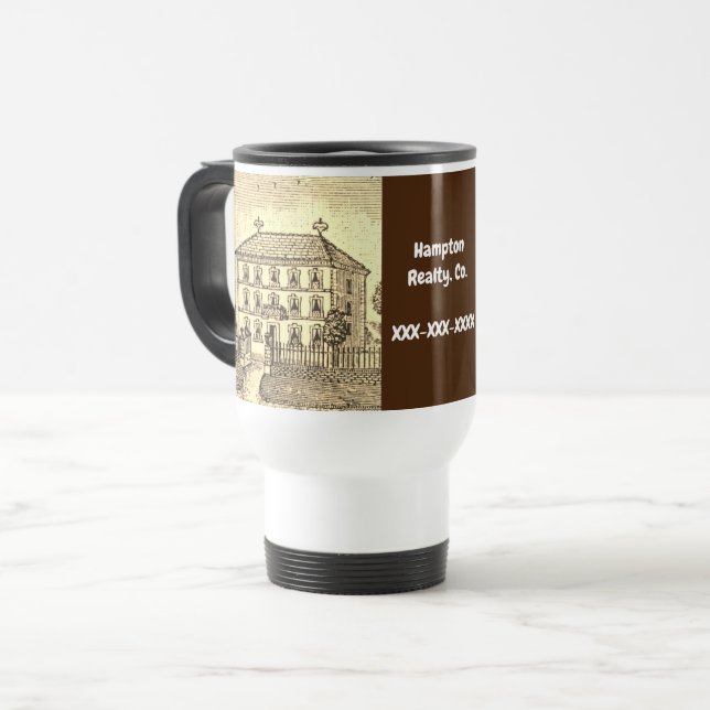 Taza De Viaje Reality Business Promotion Home Sketch Realtor (Anverso izquierdo)