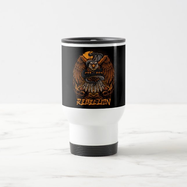 Taza De Viaje Rebelión águila calva y cráneos (Centro)