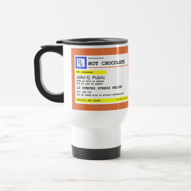 Taza De Viaje Receta personalizada de chocolate caliente (Izquierda)