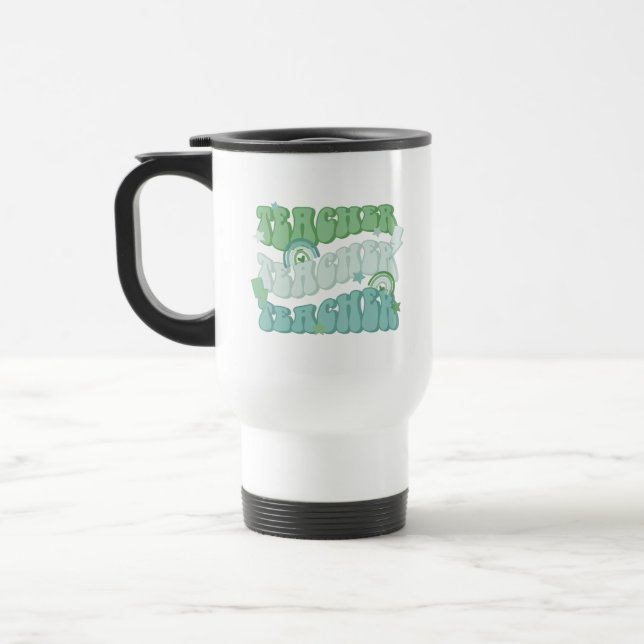 Taza De Viaje Reconocimiento de profesores retro verde personali (Izquierda)