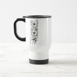 Taza De Viaje Recorrido floral de arte Viaje/Mug del viajero al