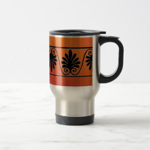 Taza De Viaje Red and Naranja Border Travel Mug
