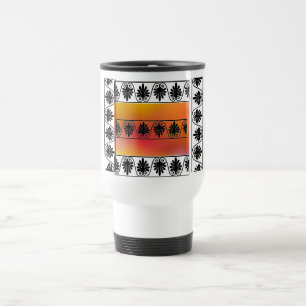 Taza De Viaje Red and Naranja Border Travel Mug