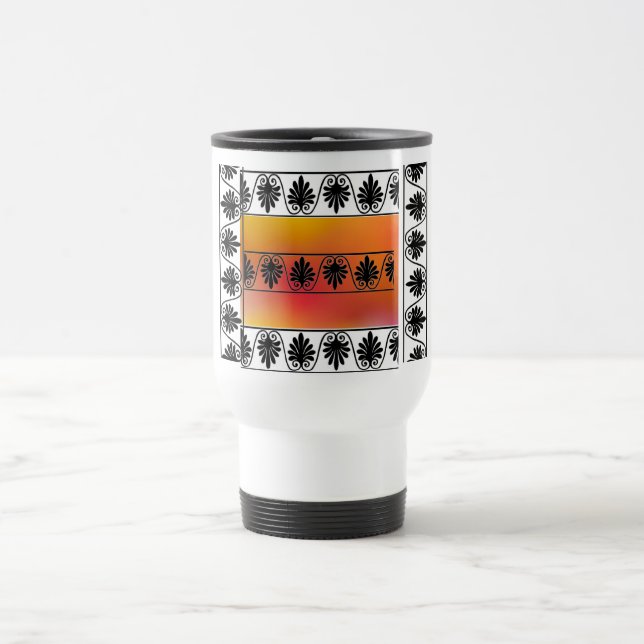 Taza De Viaje Red and Naranja Border Travel Mug (Centro)
