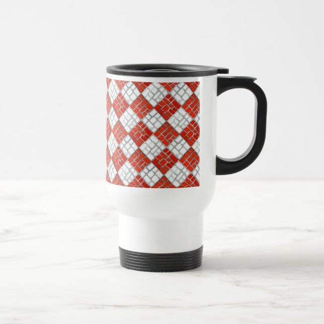 Taza De Viaje RED CHECK MOSAIC Travel Mug (Derecha)