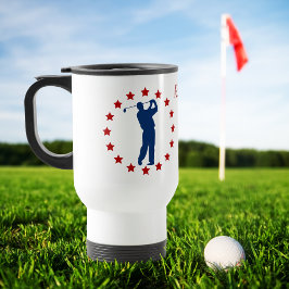 Taza De Viaje Red Stars Blue Golfer