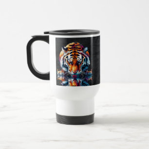 Taza De Viaje Reflexión sobre el agua potable del tigre