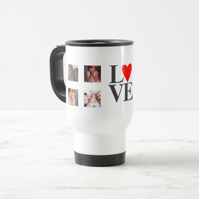 Taza De Viaje Regalo de AMOR de plantilla de Collage de fotos pe (Anverso izquierdo)