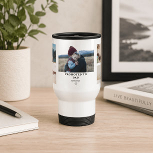 Taza De Viaje Regalo de Collage de Fotos para Papá Ascendido – P