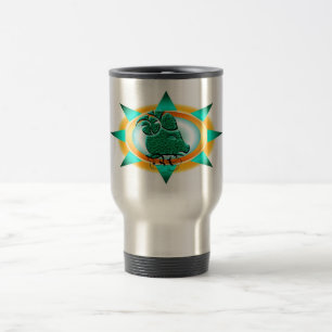 Taza De Viaje Regalo de diseño de Aries de Rótulo Zodiac