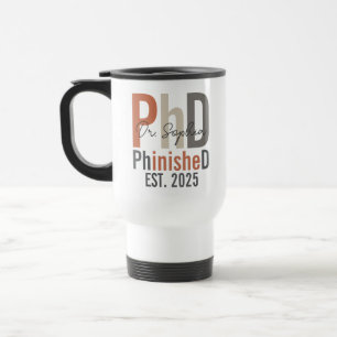 Taza De Viaje Regalo de graduación de PhD personalizado de Phini