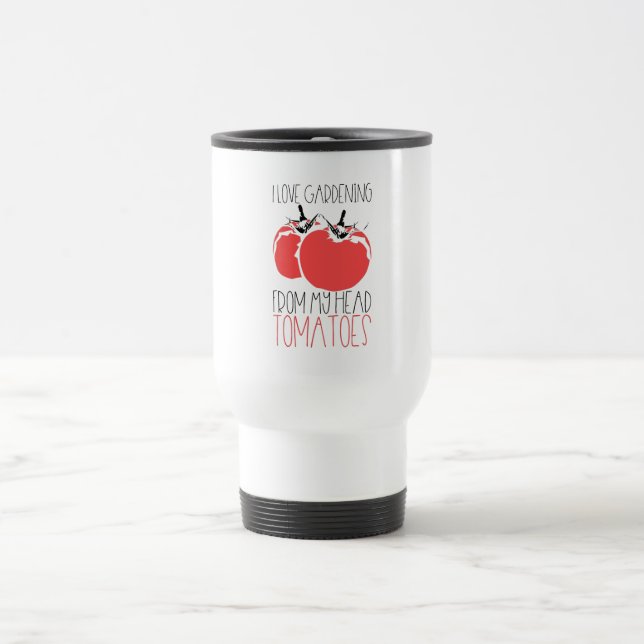Taza De Viaje Regalo de jardinería de tomates (Centro)