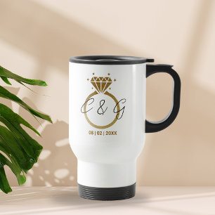 Taza De Viaje Regalo de la fiesta de compromiso de los Bodas del