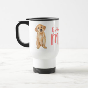 Taza De Viaje Regalo de Mamá Retriever Dorado Acuarela Cachorro 