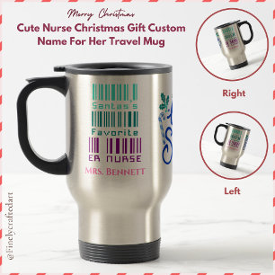 Taza De Viaje Regalo de Navidad para Enfermera Adorable con Nomb