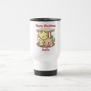 Taza De Viaje Regalo de navidades de gatos, nombre personalizado