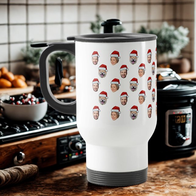 Taza De Viaje Regalo de Navidades fotográficos Santa Hat Persona (Subido por el creador)