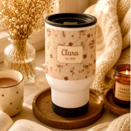 Taza De Viaje Regalo de patrón de chocolate caliente Cozy Cocoa 