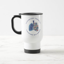Taza De Viaje Regalo de pulmones florales de terapeuta respirato