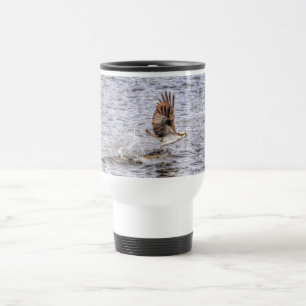Taza De Viaje Regalo fotográfico de Flying Osprey & Fish HDR