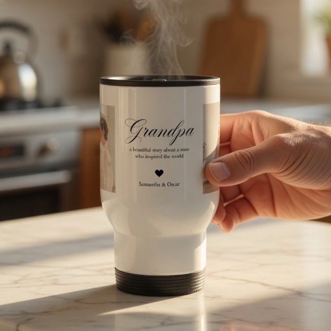 Taza De Viaje Regalo Personalizado de Foto para Abuelo (Subido por el creador)