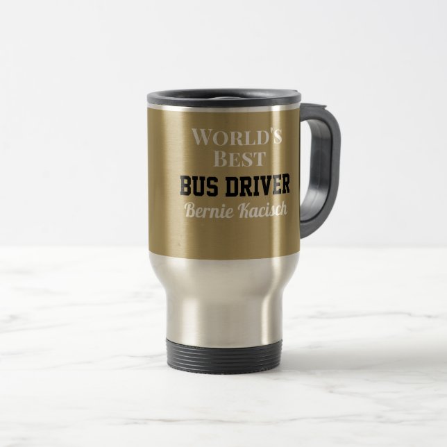 Taza De Viaje ¡Regalo personalizado! El mejor conductor de autob (Anverso derecho)