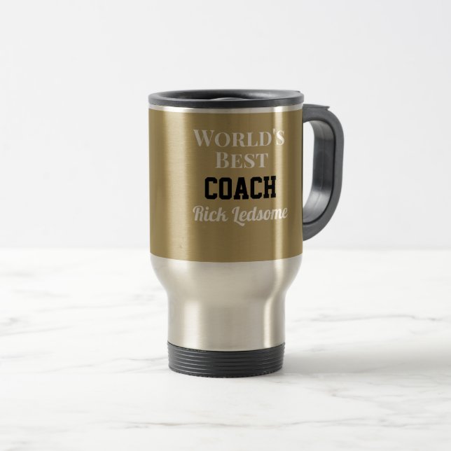 Taza De Viaje ¡Regalo personalizado! El mejor entrenador del mun (Anverso derecho)